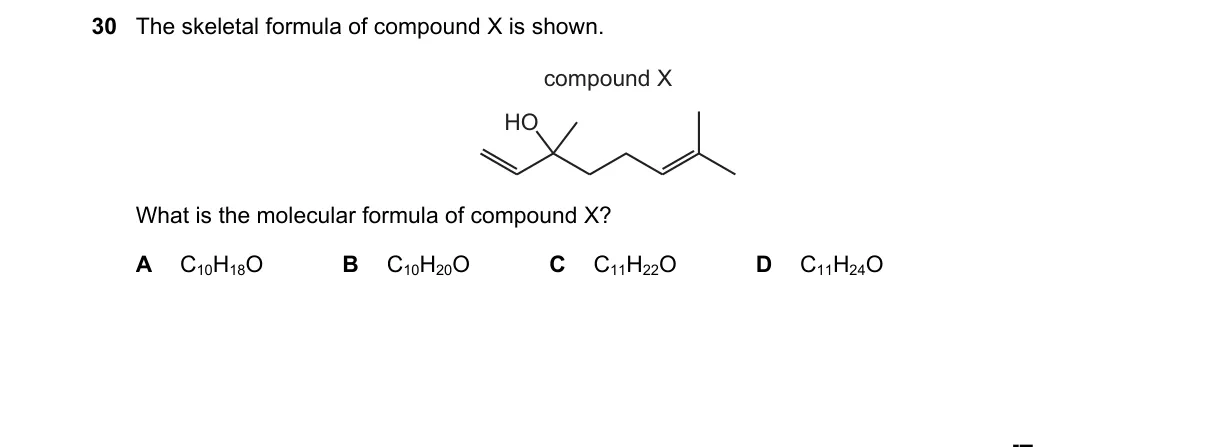 Question 30 from 9701/13/O/N/20
