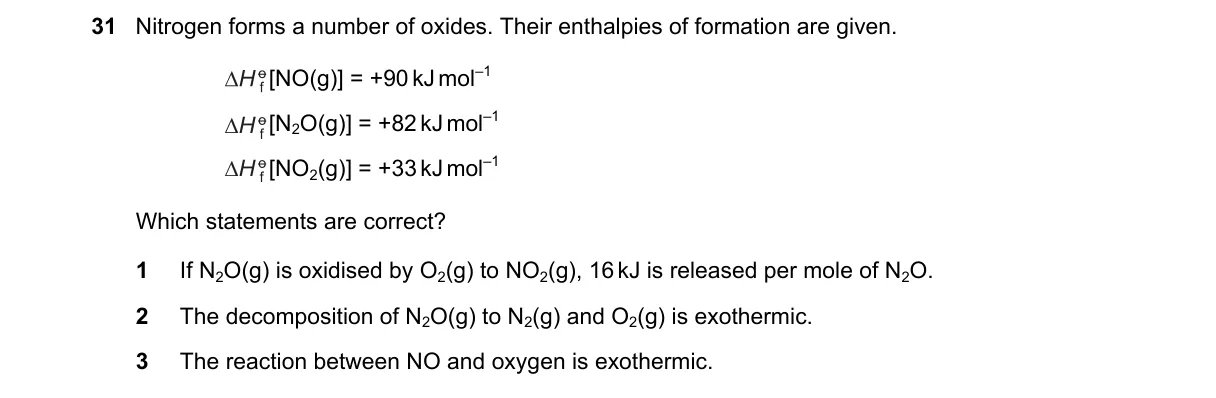 Question 31 from 9701/13/O/N/20