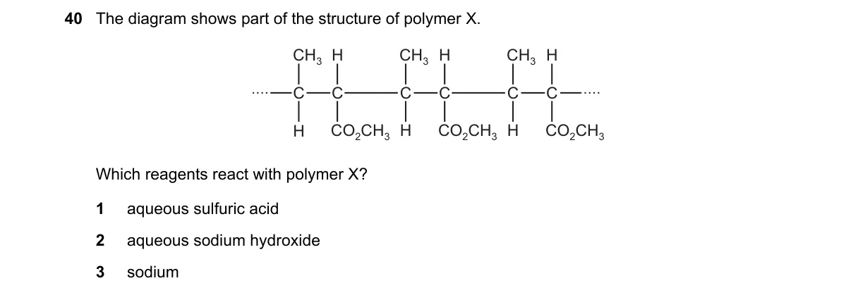 Question 40 from 9701/13/O/N/20