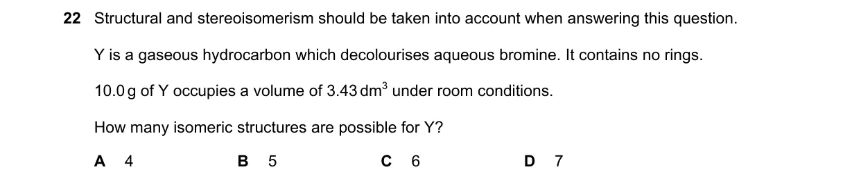 Question 22 from 9701/12/O/N/21