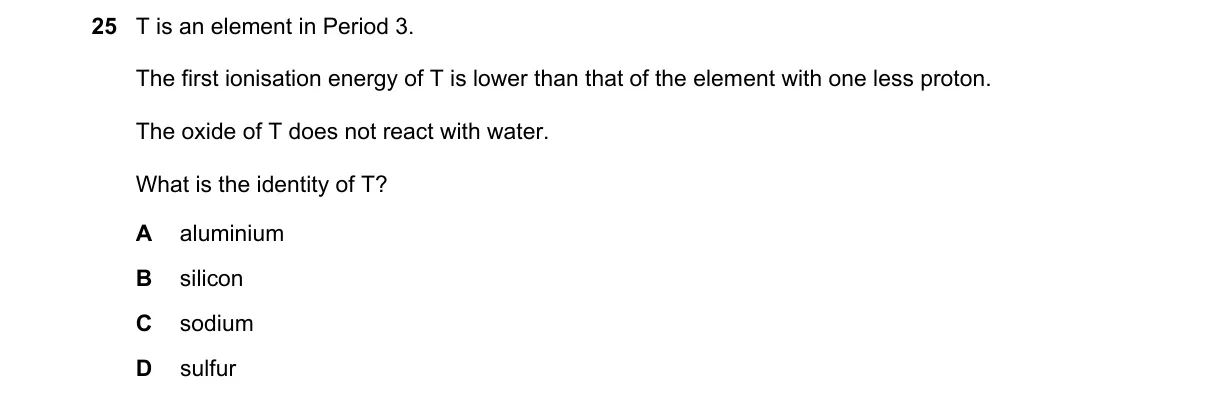 Question 25 from 9701/12/O/N/22