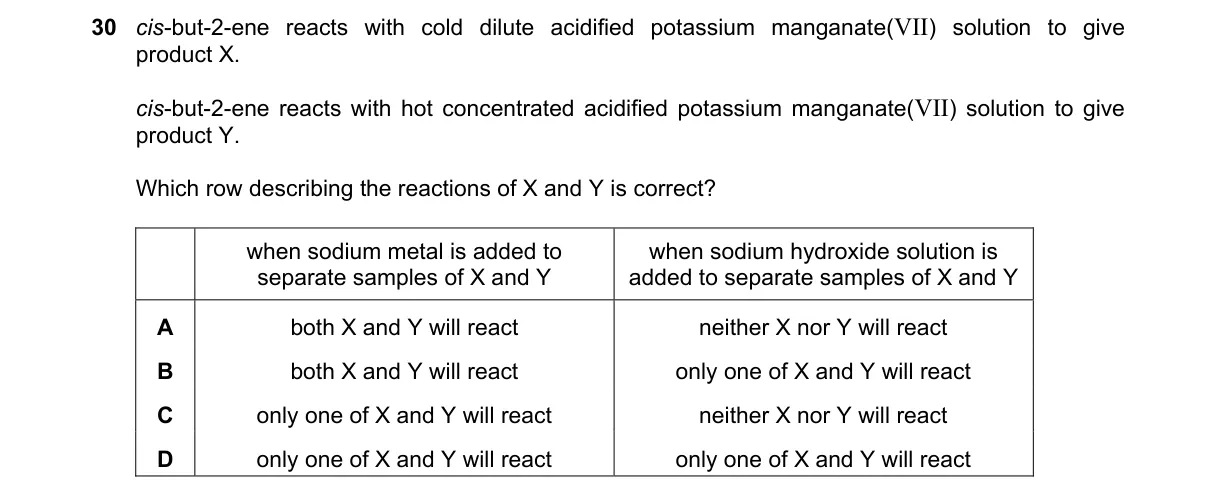 Question 30 from 9701/12/O/N/22