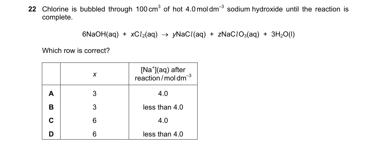 Question 22 from 9701/13/O/N/22