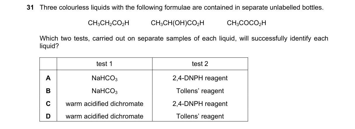 Question 31 from 9701/13/O/N/22