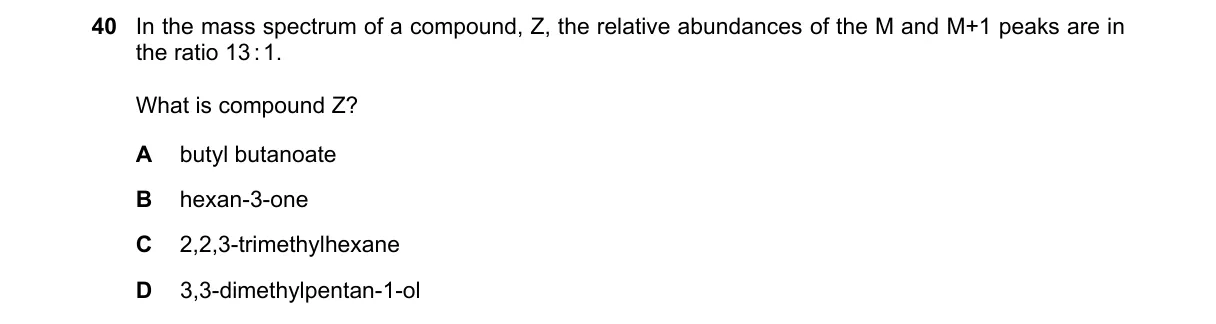 Question 40 from 9701/13/O/N/22