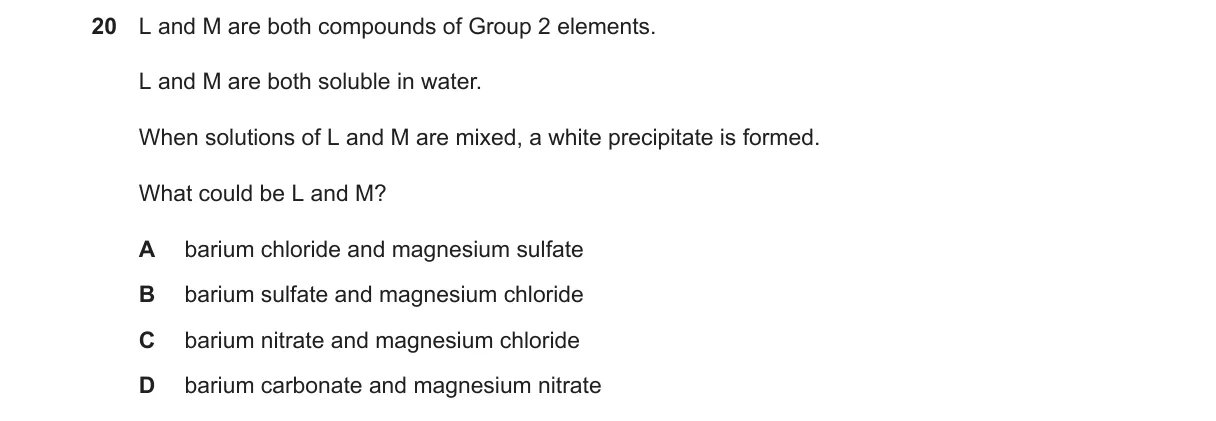 Question 20 from 9701/11/O/N/23