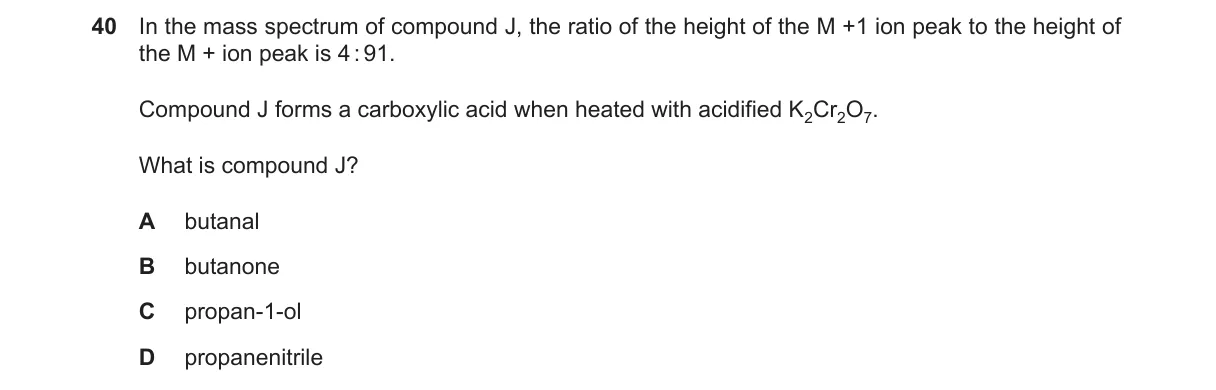 Question 40 from 9701/11/O/N/23