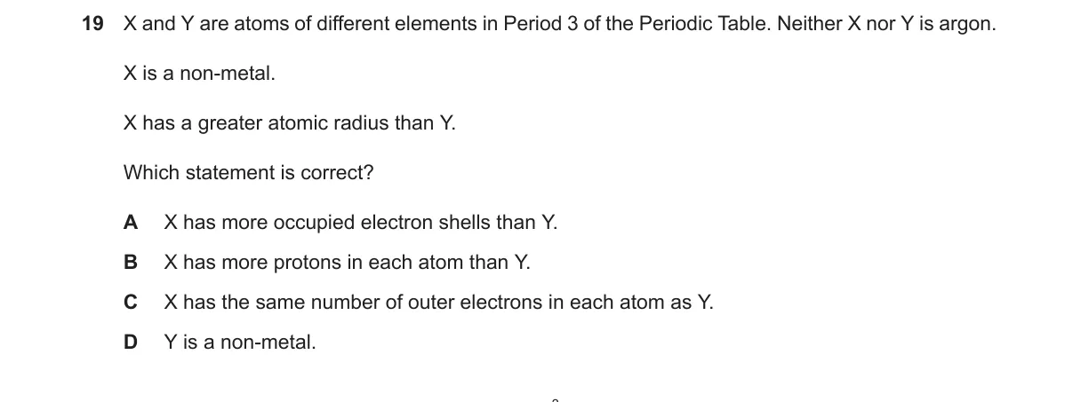 Question 19 from 9701/12/O/N/23