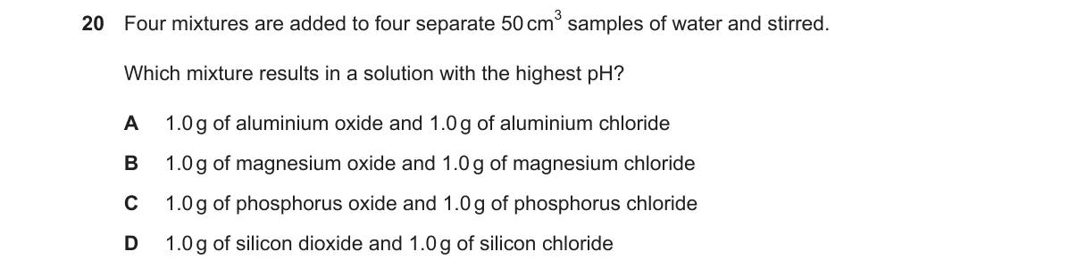 Question 20 from 9701/12/O/N/23
