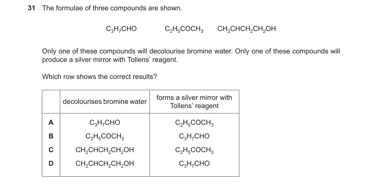 Question 31 from 9701/12/O/N/23