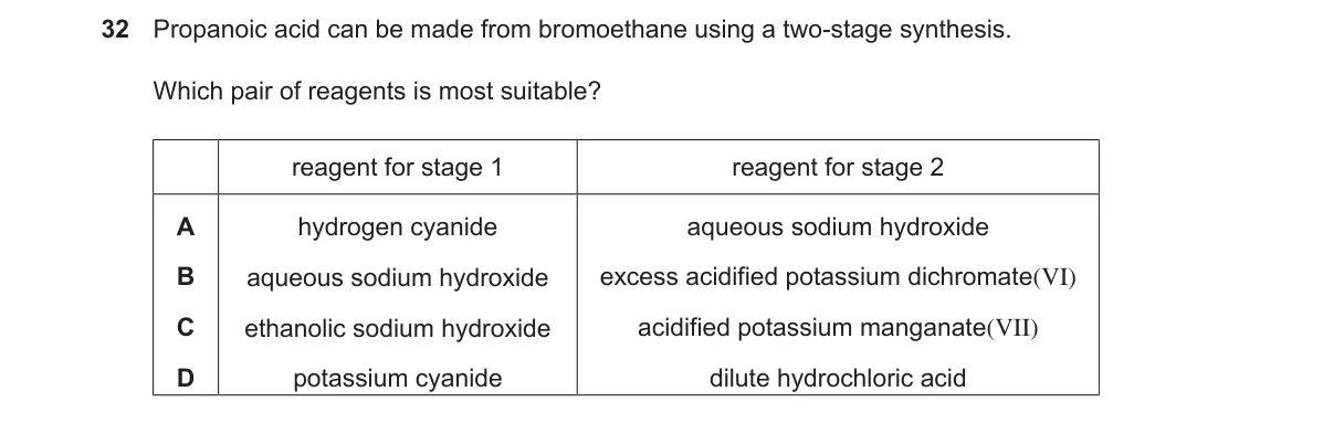 Question 32 from 9701/13/O/N/23
