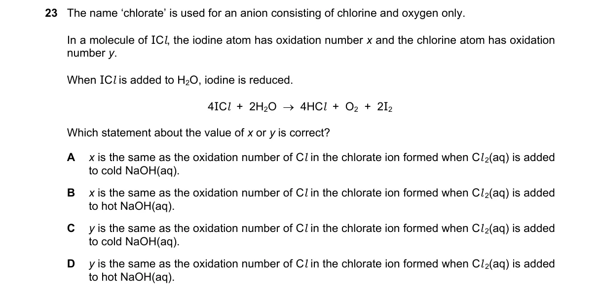 Question 23 from 9701/12/O/N/24