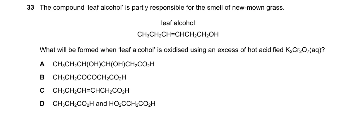 Question 33 from 9701/12/O/N/24