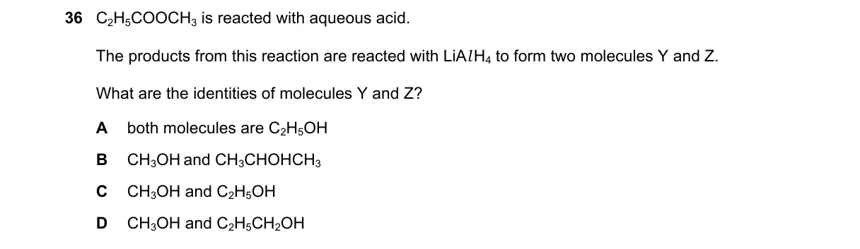 Question 36 from 9701/12/O/N/24