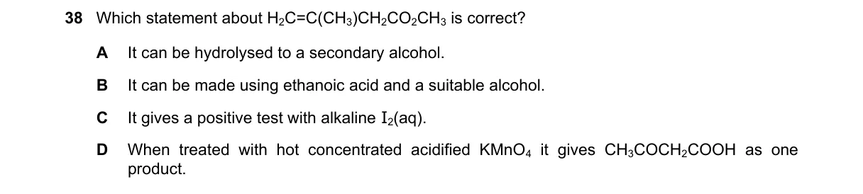 Question 38 from 9701/12/O/N/24