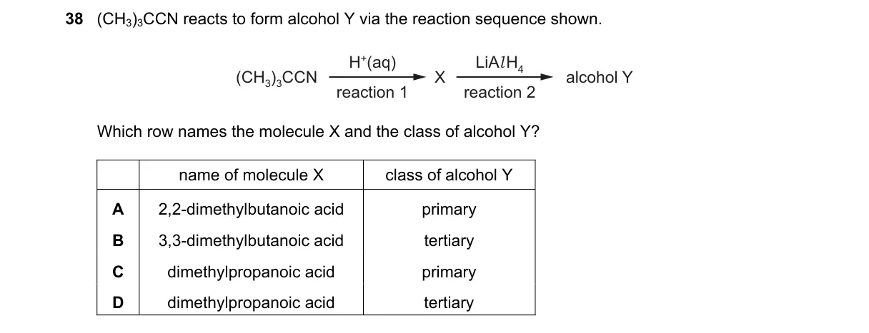 Question 38 from 9701/13/O/N/24