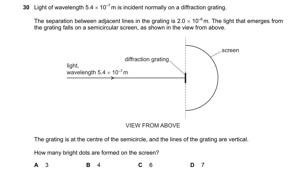 Question 30 from 9702/11/M/J/22