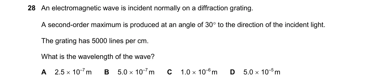 Question 28 from 9702/14/M/J/25