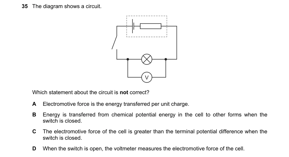 Question 35 from 9702/11/O/N/19