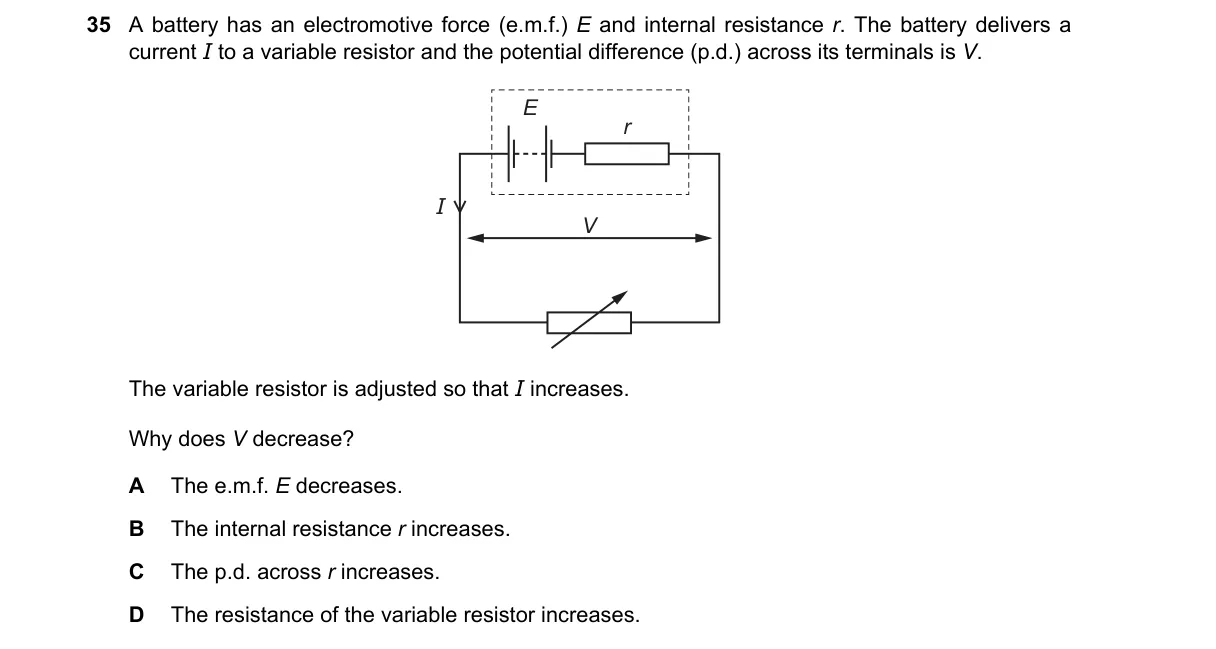 Question 35 from 9702/12/O/N/19