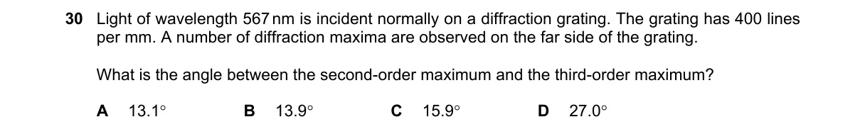 Question 30 from 9702/13/O/N/19