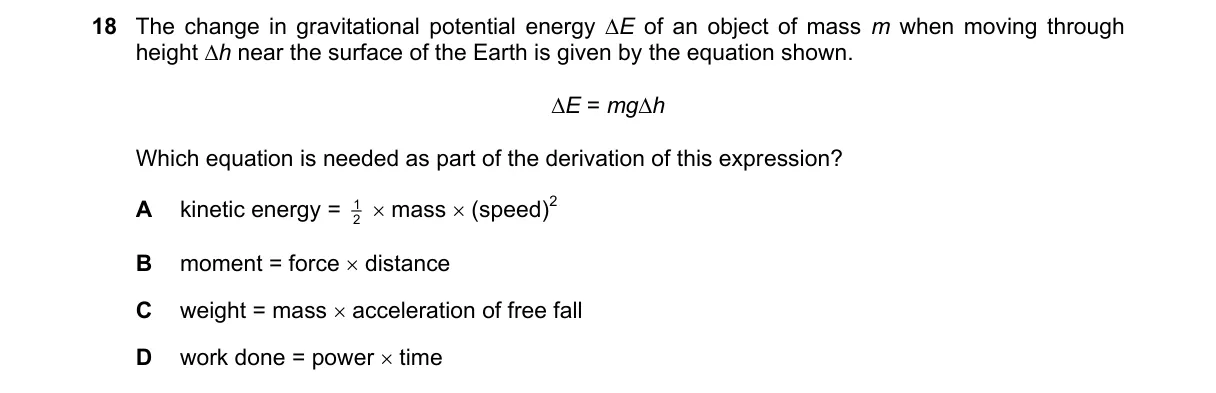 Question 18 from 9702/12/O/N/20