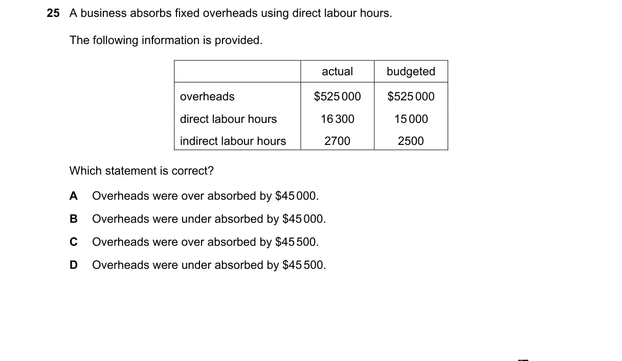 Question 25 from 9706/13/M/J/20