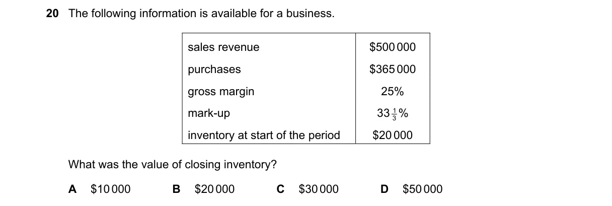 Question 20 from 9706/12/M/J/22
