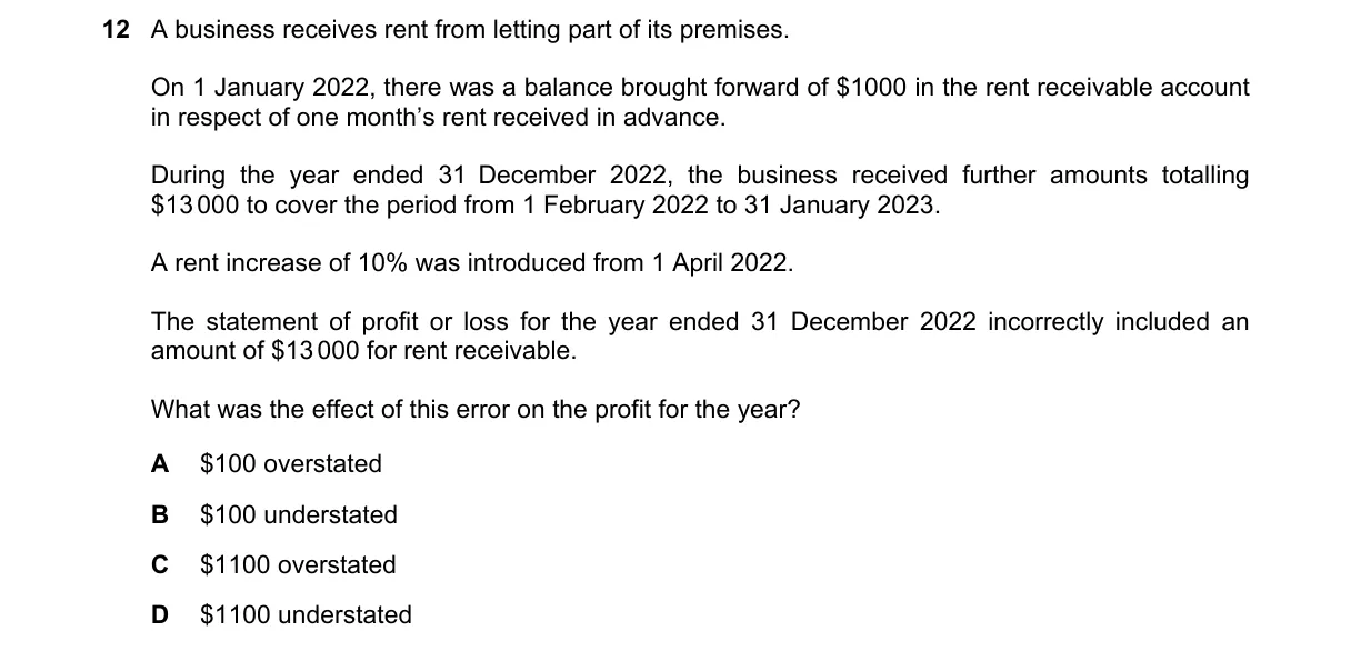 Question 12 from 9706/12/M/J/23