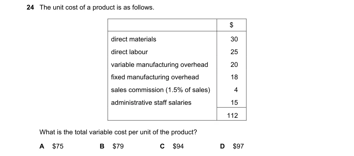 Question 24 from 9706/11/O/N/18