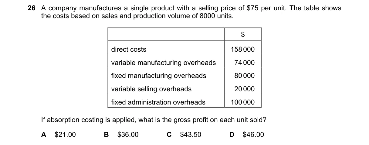 Question 26 from 9706/12/O/N/18