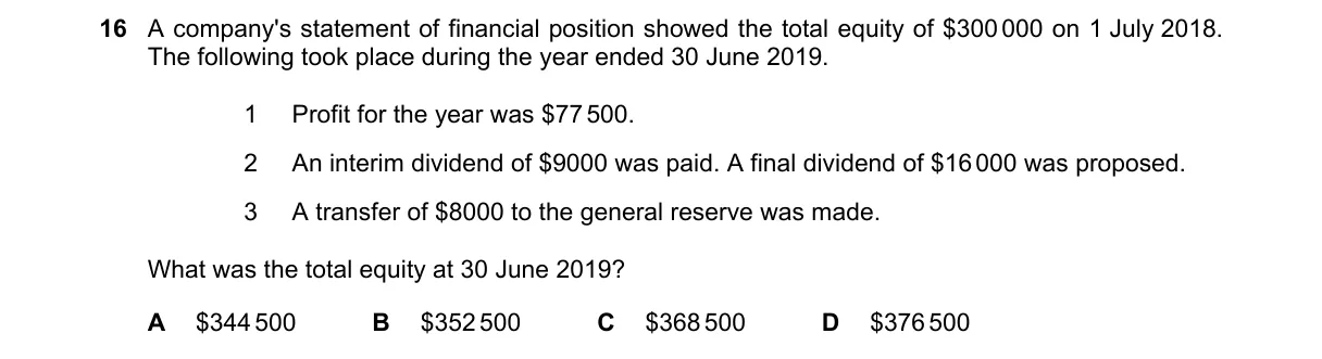 Question 16 from 9706/13/O/N/19