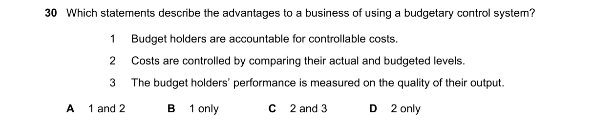 Question 30 from 9706/13/O/N/19