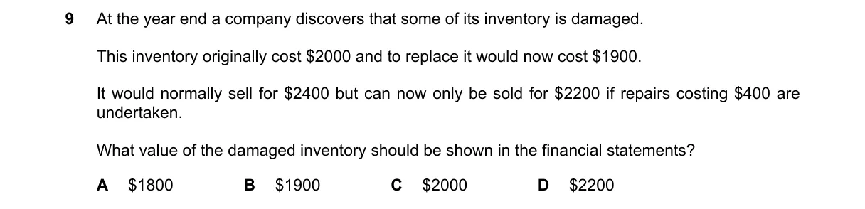 Question 9 from 9706/13/O/N/20