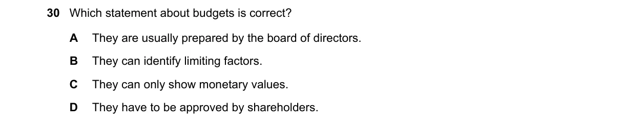 Question 30 from 9706/13/O/N/21