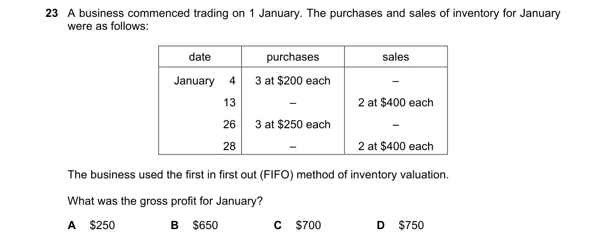 Question 23 from 9706/12/O/N/23