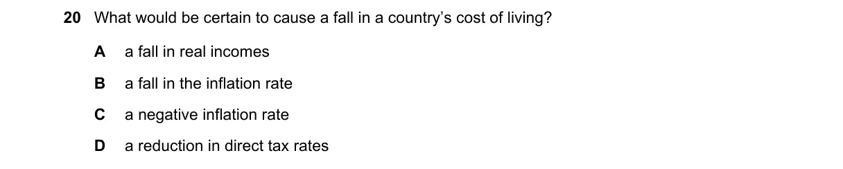 Question 20 from 9708/11/M/J/18