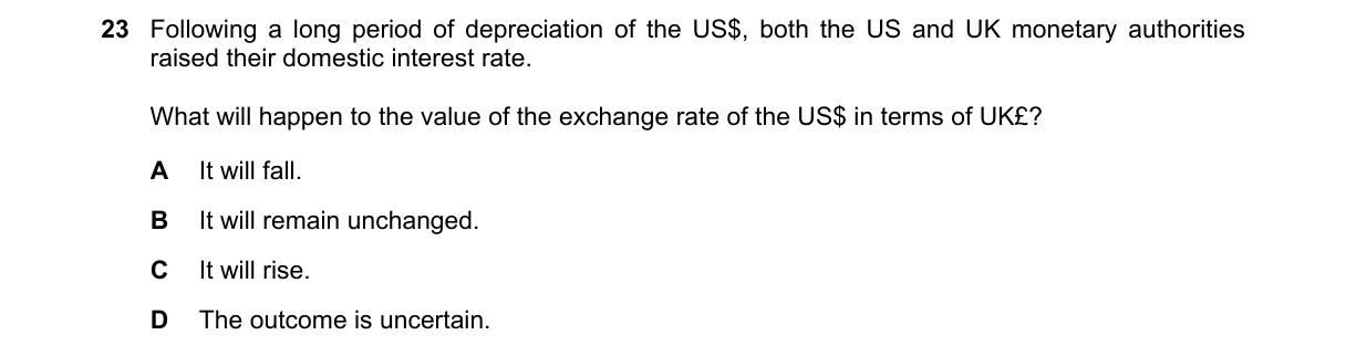 Question 23 from 9708/12/M/J/18