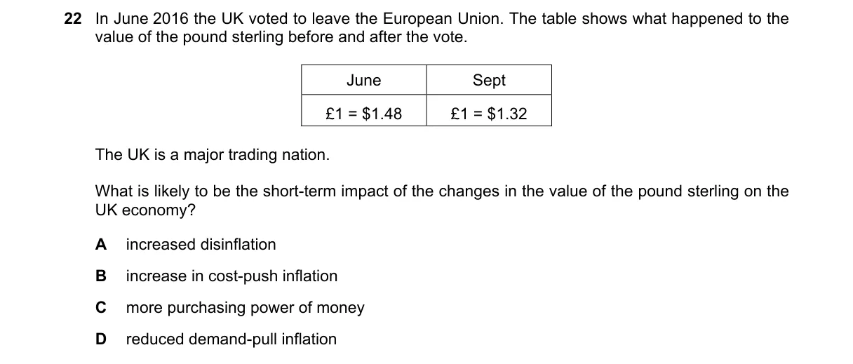 Question 22 from 9708/13/M/J/18