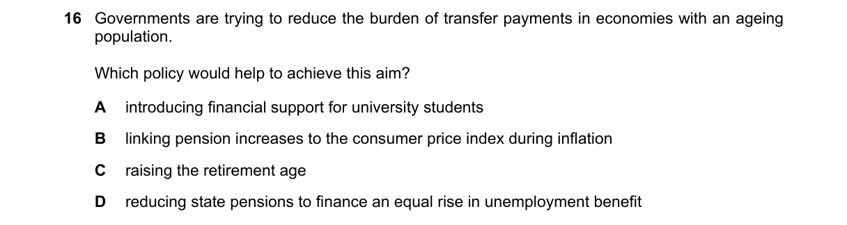 Question 16 from 9708/13/M/J/19