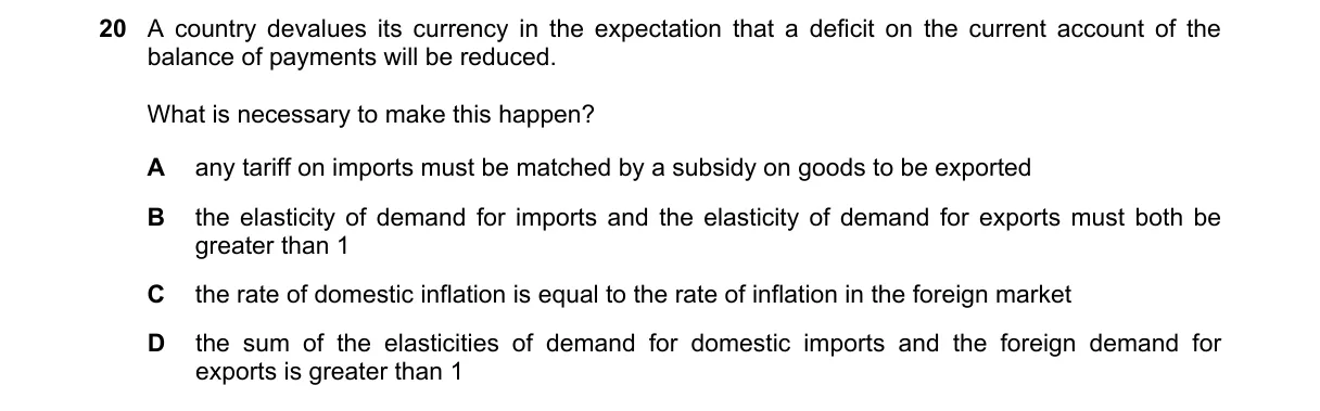 Question 20 from 9708/13/M/J/19