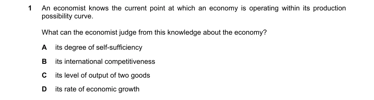 Question 1 from 9708/13/M/J/20