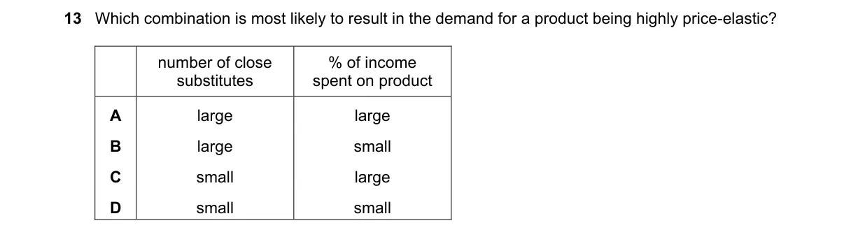 Question 13 from 9708/13/M/J/20