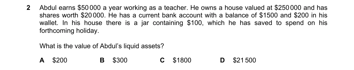 Question 2 from 9708/13/M/J/20