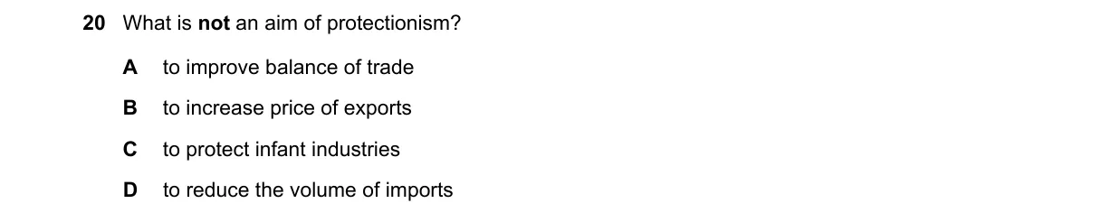 Question 20 from 9708/13/M/J/21