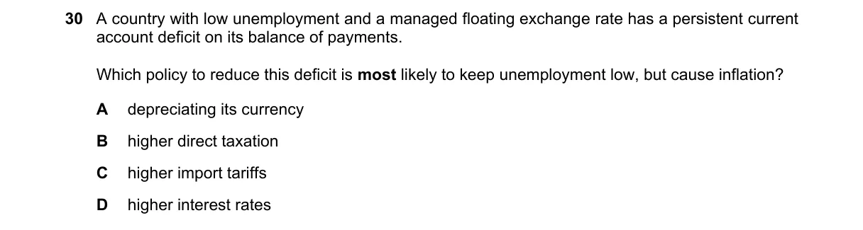 Question 30 from 9708/12/M/J/22