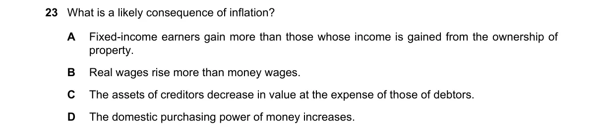 Question 23 from 9708/14/M/J/22