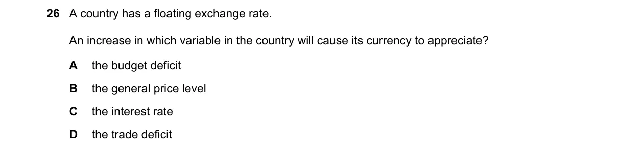 Question 26 from 9708/14/M/J/22
