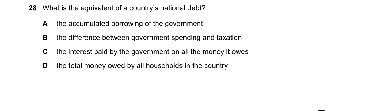 Question 28 from 9708/11/M/J/23