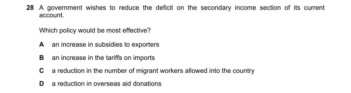 Question 28 from 9708/12/M/J/23